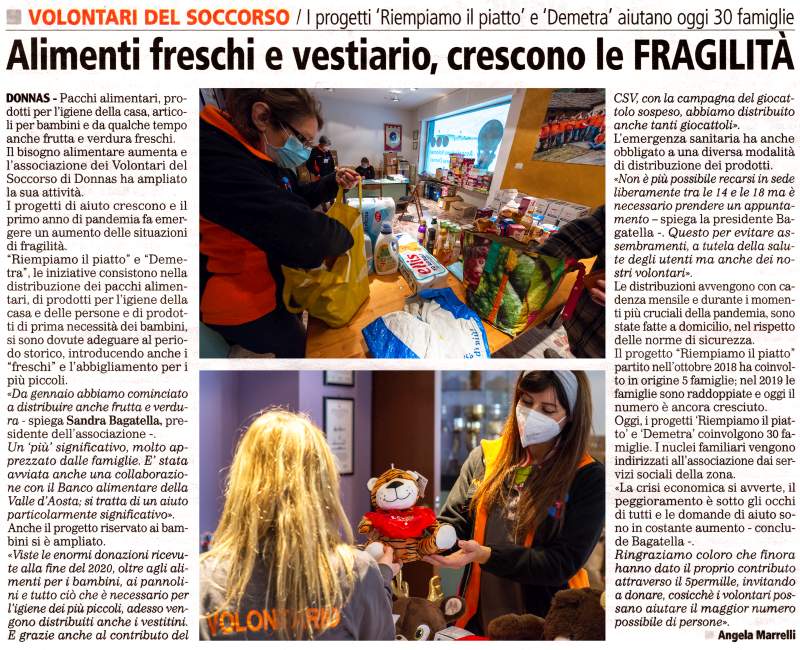 Alimenti freschi e vestiario, crescono le FRAGILITA’